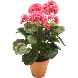 Kunstbloemen roze Geranium kunstplant 38 cm - Kunstplanten