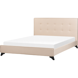 Beliani AMBASSADOR - Tweepersoonsbed-Beige-Polyester