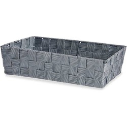 Kast/badkamer opbergmandjes zilvergrijs 34 x 21 x 8,5 cm - Opbergmanden