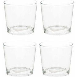 Theelichthouder - 10x - 10 x 9 cm - glas - waxinelichthouder - kaarsenhouder - Waxinelichtjeshouders