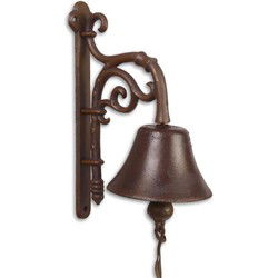 A PAIR OF CAST IRON ORNAMENTAL BELLS