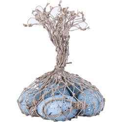 PTMD Deco Object Peony - 19x17x8 cm - Hout - Bruin