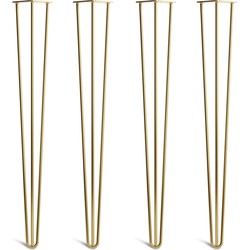 The Hairpin Leg Co. - Hairpin Legs - 10mm - Werkbladpoten - 3 Staven - Goud