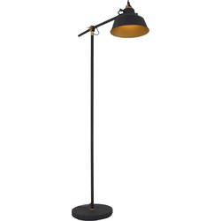Mexlite - vloerlamp - Nove - zwart - metaal - Ø 28cm - E27 - 1322ZW