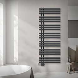 Badkamerradiator middenaansluiting 600x1600 mm antraciet met LuxeBath universele aansluitset