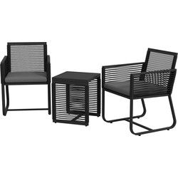 4goodz 3-delige Bistroset  modern design -Zwart/Grijs