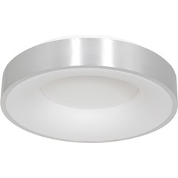 Steinhauer plafonniere Ringlede - zilver - metaal - 30 cm - ingebouwde LED-module - 3086ZI