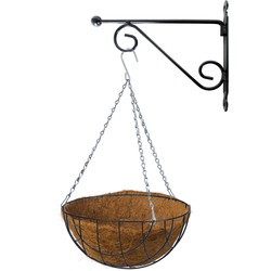 Hanging basket 25 cm met metalen muurhaak en kokos inlegvel - Plantenbakken