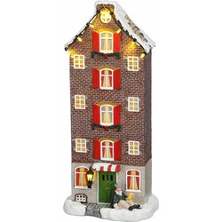 Luville Kerstdorp Grachtenpand - 12.5x8.5x28.5 cm - Polyresin - Multi