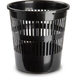 Plasticforte Afvalemmer - 10L - 28 cm - kunststof - zwart - Prullenmanden