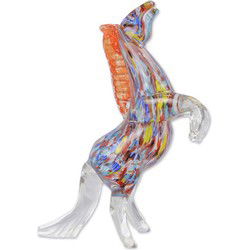 A MURANO STYLE GLASS FIGURINE OF A REARING STALLION