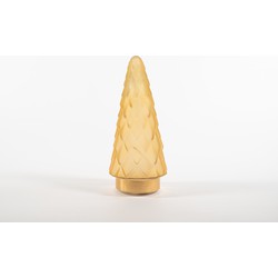 Tree Glass 10,5X24,5Cm Matt Gold With Golden Base 10Led - Anna's Collection