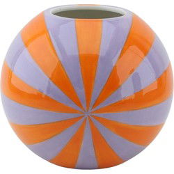 Vase -  Flower Vase Swirl  - Orange/Lilac - 15x15x15cm