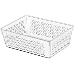 Organizer/opbergmandje - kunststof - transparant - 1.2L - 18 x 13 x 6 cm - Opbergmanden