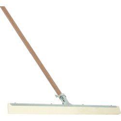 Vloertrekker/douchetrekker voor water metaal/rubber 35 cm met houten steel 130 cm - Vloertrekkers