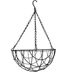 Bloempot hangmand - zwart - incl ophangmateriaal - 25 cm - Plantenbakken