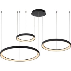 Volan zwarte hanglamp diameter 78 cm LED dimbaar 1x120W 2700K zwart