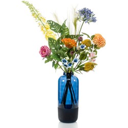 Seidenblumenstrauß Mix blau/orange/rosa Kunstpflanze exkl. Vase Kollektion - Driesprong Collection