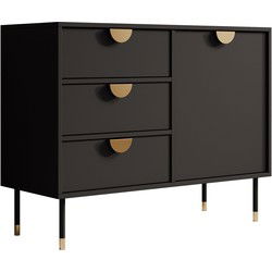 Meubella - Dressoir Veerle - Zwart - 100 cm