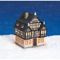 Wurm Lichthaus Dreigiebelhaus Kröv / Mosel van porselein, veelkleurig (B/H/D) 13x18x13cm