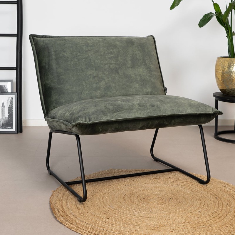 Velvet fauteuil Paris groen - 