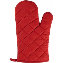 1x Ovenwanten/ovenhandschoenen rood voor volwassenen - Ovenwanten