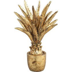 PTMD Kenny Ronde Kandelaar Palm - H22 x Ø14 cm - Poly - Goud