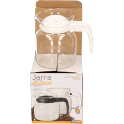 Thee/koffie pot met wit deksel en handvat 0,65 liter - Theepotten