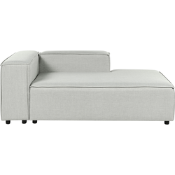 Beliani APRICA - Chaise longue-Grijs-Linnen