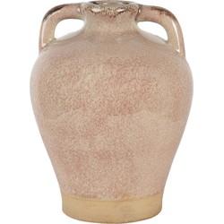 Clayre & Eef Vaas  Ø 19x25 cm Roze Beige Keramiek Rond Decoratie vaas