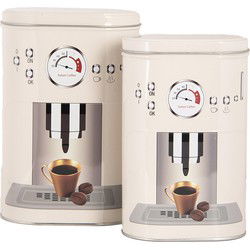 Clayre & Eef Blikken Bewaardoos Beige Metaal Koffiekopje