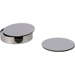 Gerimport glazen onderzetters - rond - zilver - 6x stuks - Dia 10 cm - rvs metaal - Glazenonderzetters