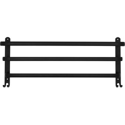 QUVIO Handdoekenrek wand met 3 stangen - 60 cm - RVS - Zwart