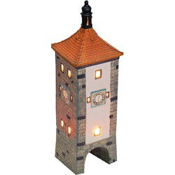Wurm Lichthaus Siebersturm Rothenburg/Tauber van porselein, bruin/rood (B/H/D) 8x32x8cm.