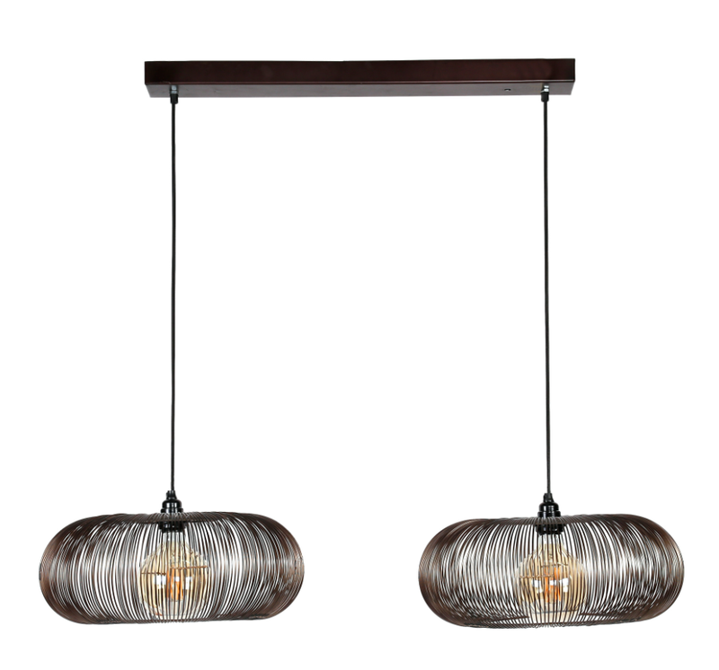 AnLi Style Hanglamp 2x Ø43 disk wire copper twist - 