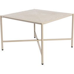 Housecraft Living Marcio Salontafel Vierkant Hout/ Metaal 40x40 cm Beige