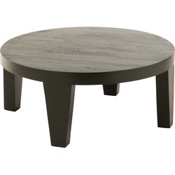 J-line - Salontafel Rond Mango Hout Matte Zwart - 80x80x34cm