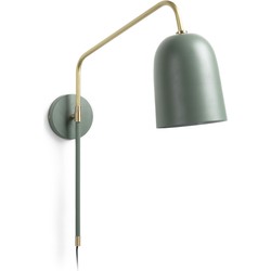 Kave Home - Stalen wandlamp Audrie met groene afwerking