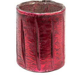 Clayre & Eef Theelichthouder  Ø 9x11 cm Rood Glas Waxinelichthouder