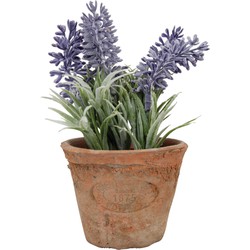 Kunstplant lavendel in terracotta pot 15 cm - Kunstplanten