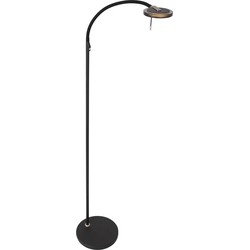 Zwarte staande LED leeslamp Steinhauer Turound Zwart