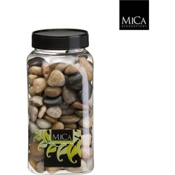 3 stuks - Stenen bruin fles 1 kilogram mini - Mica Decorations
