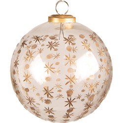 Clayre & Eef Kerstbal  Ø 12 cm Transparant Glas Sterren Kerstdecoratie