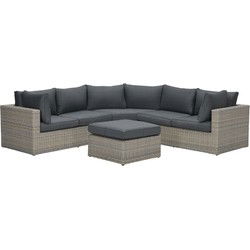 Menorca loungeset - 4-delig - vintage willow - reflex black