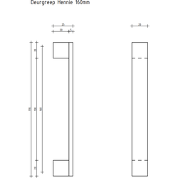 Deurgreep Hennie - zwart - 160 mm - Industrieel - Handgreep - Kastgreep - Ladegreep