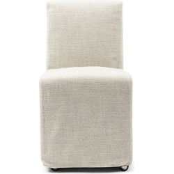 Riviera Maison Firenze Dining Chair Loose Cover with Wheels, rich tweed, antique white