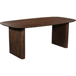 Eettafel Deens Ovaal - Donkerbruin Mangohout - 200x100x76cm - Juro
