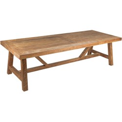 DTP Home Dining table Monastery rectangular,78x250x100 cm, 8 cm top with envelope, recycled teakwood