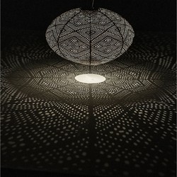 Lumiz Solar Buitenlampion Paisley Oval - Solar Tuinverlichting - 40 cm - Taupe