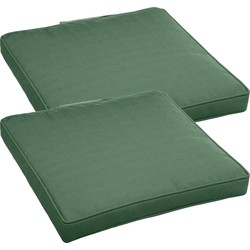 Hesperide stoelkussens - 2x - binnen/ buiten stoelen - groen - 40 x 4 cm - tuinstoelkussens